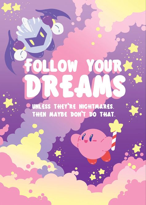 Kirby Poster, Tapeta Z Hello Kitty, Kirby Character, Meta Knight, Kirby Art, A3 Poster, Follow Your Dreams, Cute Poster, Kawaii Wallpaper