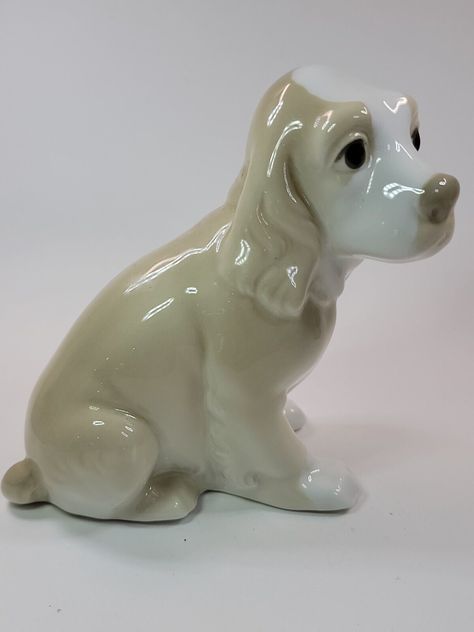 VINTAGE PORCELAIN COCKER Spaniel Puppy Dog Figurine 5" Porceval Made In Spain $16.90 - PicClick Vintage Ceramic Animals, Miniature Cocker Spaniel, Pekingese Puppies, Cocker Spaniel Puppy, Seal Pup, Pekingese Dogs, Porcelain Dog, Porcelain Animal, Wiener Dogs