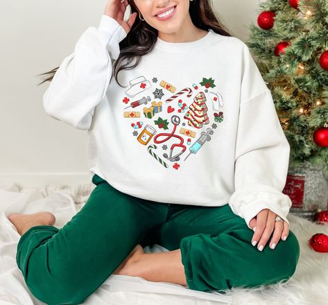 Nursing Sweatshirt, Samsung Flip, Nursing Sweater, Nurse Sweater, Nursing Profession, Nurse Christmas, Nurse Sweatshirt, Sweater Christmas, Christmas Vibes