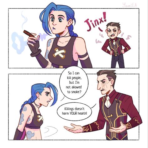 Arcane Twitter, Jinx Silco, League Of Legends Comic, Jinx League Of Legends, League Of Legends Characters, Mini Comic, Lol League Of Legends, Humor Memes, Cartoon Network