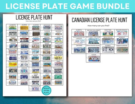 License Plate Game, Trip Games, Licence Plate, Road Trip Games, Northwest Territories, Road Trip With Kids, Car Games, Activity Pack, New Brunswick