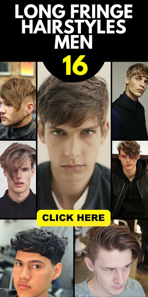 Find inspiration in long fringe hairstyles for men inspired by Korean fashion trends. These hairstyles capture the essence of Korean style, combining creativity and sophistication for a unique and fashion-forward look.Discover the effortless charm of long fringe hairstyles for men with grown-out hair. These hairstyles embrace the natural flow and movement of your hair, creating a relaxed and carefree look that exudes confidence and style. Long Fringe Mens Hairstyles, Long Fringe Haircut Men, Side Fringe Hairstyles Mens, Long Fringe Hairstyles Men, Long Fringe Haircut, Side Part Men, Side Fringe Hairstyles, Mens Fringe, Fringe Hairstyle