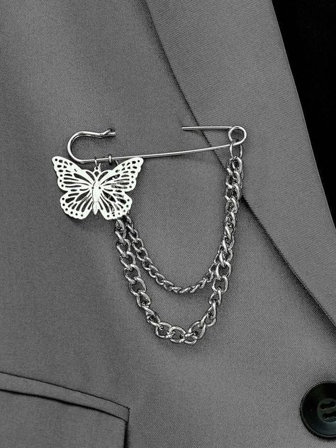 Safety Pin Jewelry, Edgy Jewelry, Chain Decor, Butterfly Decor, Bead Charms Diy, Handmade Jewelry Tutorials, Jewelry Accessories Ideas, Charm Chain, Funky Jewelry