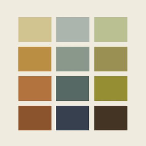 Mid Century Mod Color Palette, 1960s Paint Colors, 70s Interior Color Palette, Modern 70s Color Palette, Apartment Exterior Color Schemes, Mcm Colour Palette, Muted 70s Color Palette, 1970 Color Palette, Mid Century Modern Bedroom Paint Colors