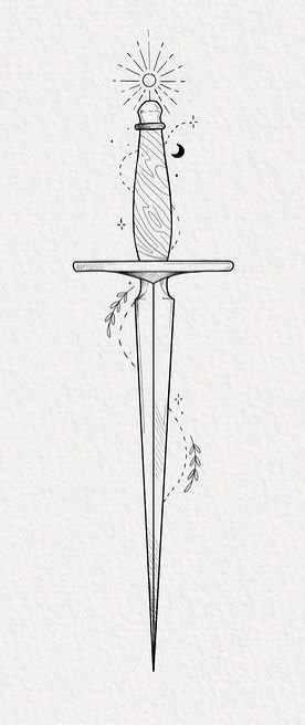 Fine Line Knife Tattoo, Small Dagger Tattoo Simple, Fine Line Dagger Tattoo, Simple Dagger Tattoo, Feminine Dagger Tattoo, Bookish Tattoos, Arm Tats, Knife Tattoo, Dagger Tattoo