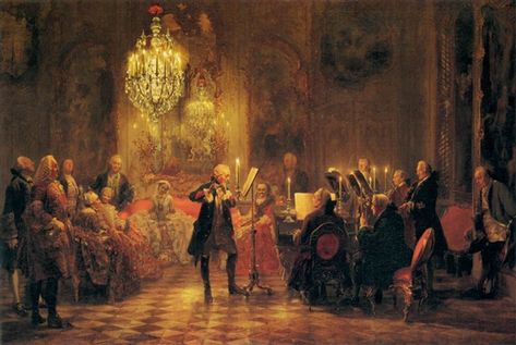 Adolph von Menzel | A Flute Concert of Frederick the Great at Sanssouci (1852) | MutualArt Adolf Von Menzel, Adolph Menzel, Frederick The Great, Wave Illustration, Dream Painting, Caspar David Friedrich, Art Print Poster, Original Wallpaper, Classical Art