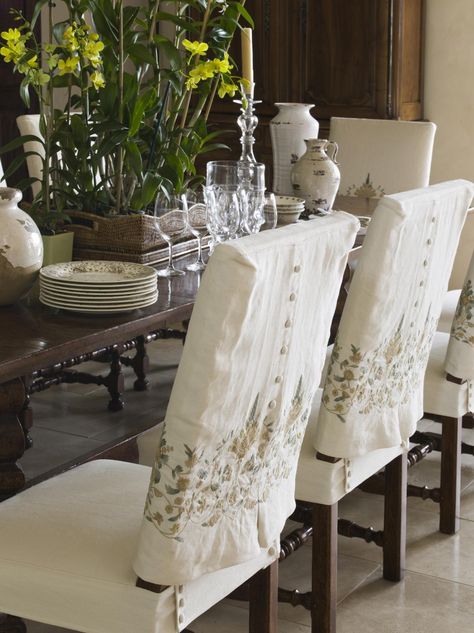 Dining Room Chair Slipcovers, Dining Room Chair Covers, Couch Upholstery, Chair Designs, Upholstery Trim, Fabric Chair, Dining Chair Covers, Dining Room Table Set, Dining Chair Slipcovers