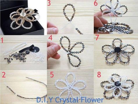 Craft ideas 2248 - Pandahall.com Diy Hair Accessories Tutorial, Wire Shapes, Hair Accessories Tutorial, Wire Jewellery, Brooch Flower, Handmade Flowers Fabric, Wrap Necklace, Necklace Tutorial, Beaded Jewelry Designs