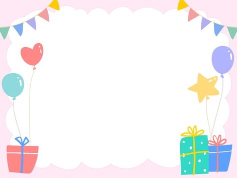 Illustration of birthday frame | Premium Vector #Freepik #vector #birthday-box #birthday-border #birthday-gift-box #birthday-gift Birthday Borders Frames, Happy Birthday Border, Birthday Borders, Birthday Border, Happy Birthday Background, Birthday Vector, Math Addition Worksheets, Party Frame, Background Birthday