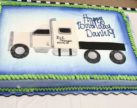 60th birthday cake! Truck driver theme Truck Driver Birthday Party Ideas, Truck Driver Birthday Cake, Cake For 60th Birthday Men, Birthday Cake Truck, Truck Driver Cake, Cake For 60th Birthday, 60th Birthday Men, Semi Truck Cakes, Cake Truck