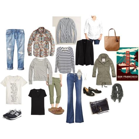 5 Days in San Francisco by lmc1971 on Polyvore featuring Ð¼Ð¾Ð´Ð°, J.Crew, Madewell, Pure Dash, Old Navy, Abercrombie & Fitch, Oasis, Mother, Gap and Nine West Brandy Braids, Shattered Bob, Weekend In San Francisco, Long Side Bangs, Sneakers Walking, Mermaid Waves, Side Fringe, Step By Step Hairstyles, Ribbon Hairstyle