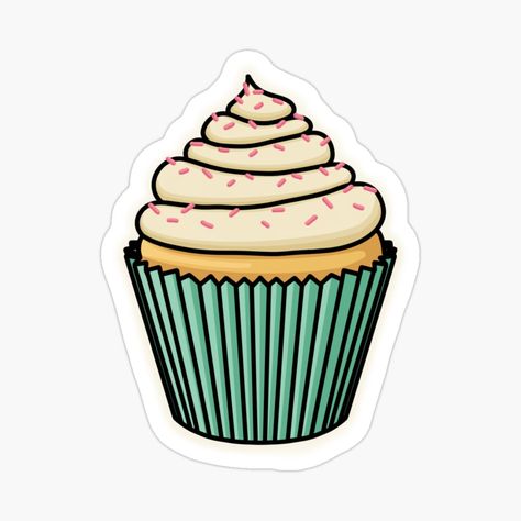 Muffin Sticker, Foodie Wallpapers, Cupcake Stickers, White Chocolate Ice Cream, Cake Stickers, Cupcake Png, Minnie Mouse Stickers, Pink Sprinkles, Sticker Business