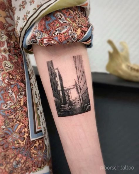 Different Type Of Tattoo Styles, Micro Realism, All Black Tattoos, City Tattoo, Gothic Tattoo, Architecture Tattoo, Tattoo Illustration, Best Tattoo Designs, Realism Tattoo