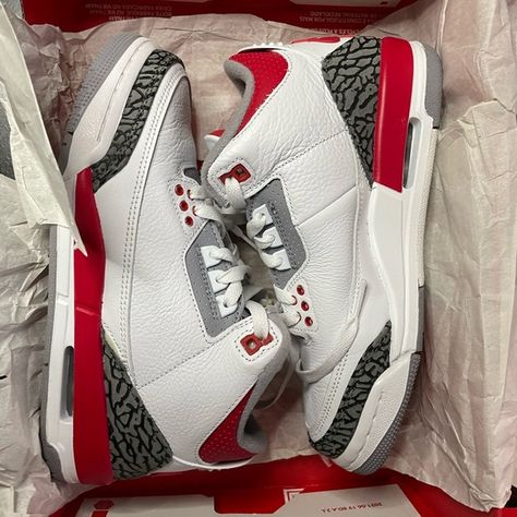 Jordan 3 Fire Red Jordan 3 Retro Fire Red Outfit, Jordan 3 Fire Red Outfit, Jordan 3 Red, Jordan 16, Styling Jordans, Jordan 3s, Cute Online Clothing Stores, Christmas Tree Inspo, Pretty Sneakers