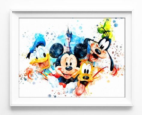 Digital Print Disney Friends Printable Mickey Mouse Disney Mickey Mouse DIGITAL Print Mickey Mouse Print Nursery Decor INSTANT DOWNLOAD n175 Mickey Mouse Wall Art, Disney Wall Decor, Disney Poster, Disney Canvas, Disney Printables, Paintings Ideas, Baby Mickey Mouse, Disney Print, Disney Etsy