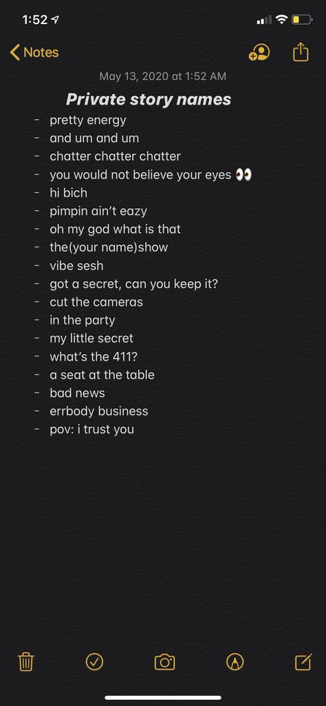 Other Names For Friends, Snapchat Public Profile Ideas, Story Captions For Instagram Myself, Priv Story Names Snapchat Funny, Myself Captions For Instagram, Funny Private Story Names, Story Name Ideas, What To Post On Snapchat, Snapchat Private Story Names