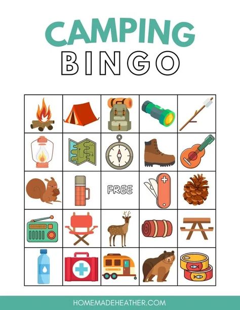 Glamping Birthday Party Ideas, Preschool Camping, Camping Bingo, Camping Printables, Camping Preschool, Beaver Scouts, Camping Theme Preschool, Glamping Birthday Party, Camping Invitations