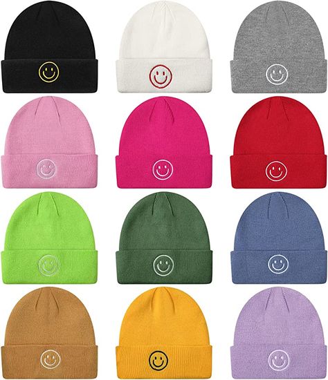 Features: Easy to match: These beanie hats are available in 12 different colors, including black, white, yellow, blue, camel, pink, army green, red, grey, purple, hot pink and lime green, enough options for you to choose and match your different outfits. Thoughtful gifts for friends: You can give the smile face hat to your family members, friends, relatives, colleagues, classmates and neighbors as daily gifts or holiday gifts, showing your love and care, thus enhancing your relationship. Specifi Funny Baseball Hat, Vintage Baseball Caps, Soft Winter, Daily Gift, Fishing Hat, Vintage Baseball, Knit Beanie Hat, Different Outfits, Smile Face