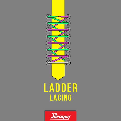 In this Straight Lacing method, the laces run straight across on the outside and diagonally on the inside. It is referred to as "Ladder Lacing". #ShoeLaceTips Ladder Lace Shoes, Lace Shoes, Shoe Laces, The Outsiders, Lace