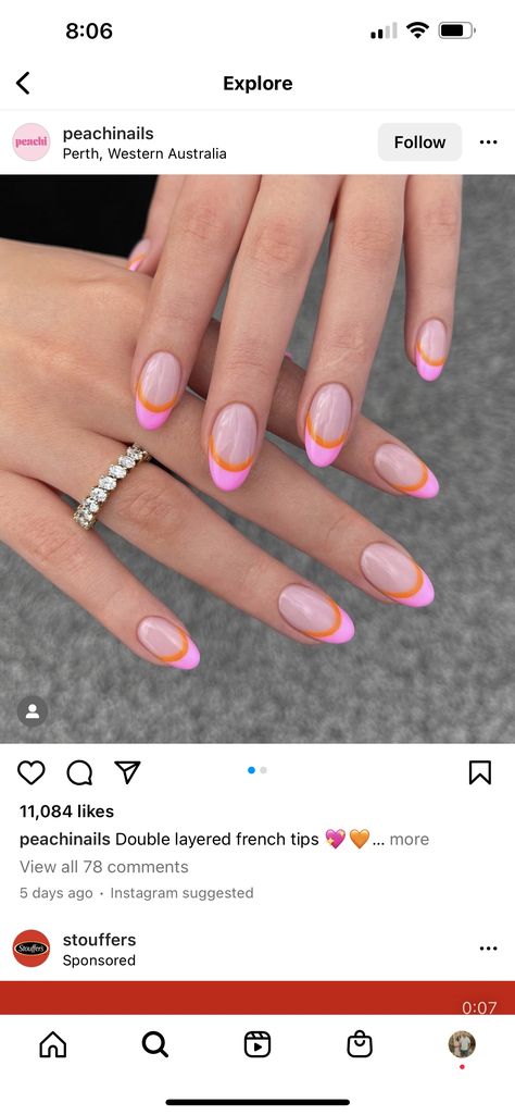 Layered French Tip Nails, Double French Tip Nails, Double French Tip, Tip Nails, French Tip Nails, Perth, Cute Nails, Nails, 10 Things