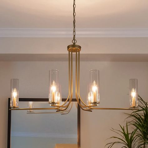 Hanging Dining Room Light, Farmhouse Chandelier Kitchen, Modern Gold Chandelier, Dinning Room Lighting, Modern Dining Room Lighting, Dining Room Decor Ideas, Dining Room Chandelier Modern, Mid Century Modern Chandelier, Dining Room Light Fixture