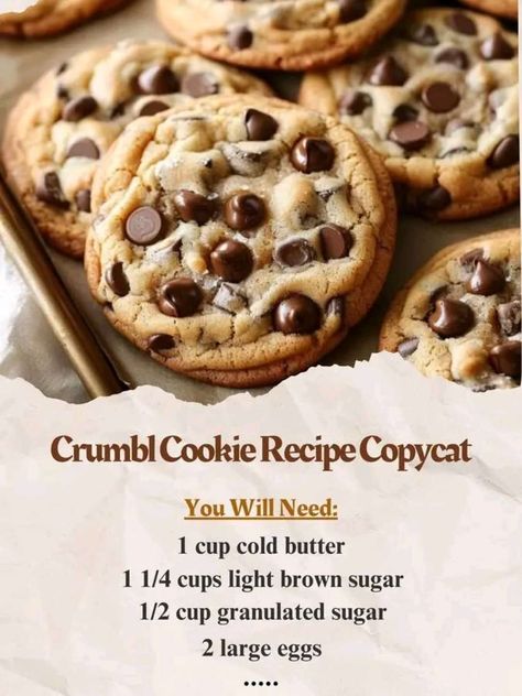 Paula Deen Family kitchen | Crumbl Cookie Recipe Copycat | Facebook Crumbl Chocolate Chip Cookie Copycat, Crumbl Chocolate Chip Cookies, Chocolate Chip Cookies Thick, Crumbl Cookie Recipe, Recipe Copycat, Hand Mixer, Semi Sweet Chocolate Chips, Family Kitchen, Sweet Chocolate