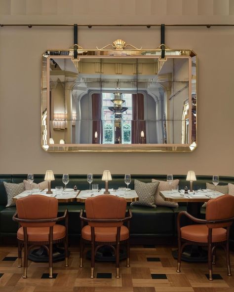 Bryan O'Sullivan Studio | Custom designed mirror at Claridge’s Restaurant @claridgeshotel 📸 @james_mcdonald_photography | Instagram Mirror In Restaurant, Mirror Restaurant, Mirrored Bar, Savannah Restaurants, Bar Mirror, Decorative Mirror, Photography Instagram, Restaurant Bar, Savannah