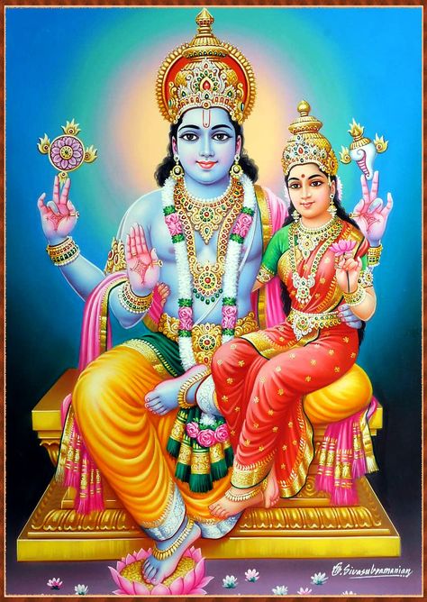 Vishnu Art, Vishnu Lakshmi, Lakshmi Narayana, Sree Krishna, Goddess Kali Images, Goddess Mahalakshmi, God Painting, God And Goddess, Shiva Shankara