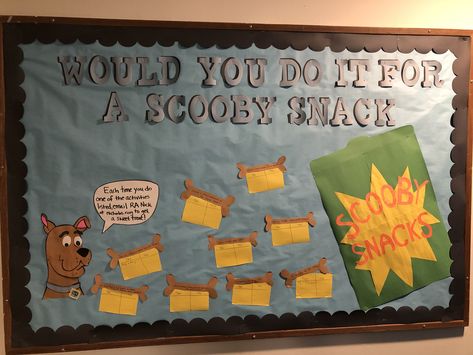 Scooby Doo Ra Theme, Scooby Doo Bulletin Board, Scooby Doo Decorations, Scooby Doo Scooby, Res Life Bulletin Boards, Resident Assistant Bulletin Boards, Classroom Vibes, Nurse Bulletin Board, Door Bulletin Boards