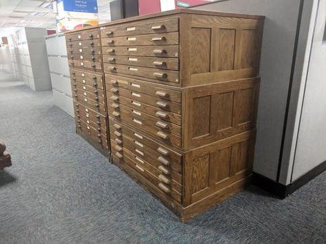 image 0 Knife Cabinet, Flat File Cabinet, Rolling File Cabinet, Flat File, Tape Storage, Oak Table Top, Flat Files, Cabinet Wood, Studio Inspiration