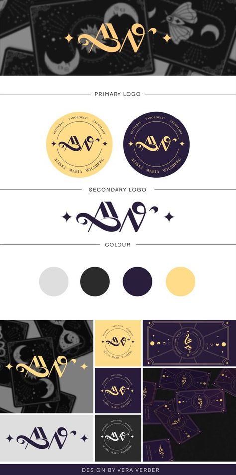 Logo Design Web Logo Design Ideas, Astrology Branding Design, Creativity Logo Ideas, Astrology Business Card, Astrology Design Graphic, Creativity Logo Design, Magic Branding Design, Graphic Design Business Logo, Illustrator Brand Identity