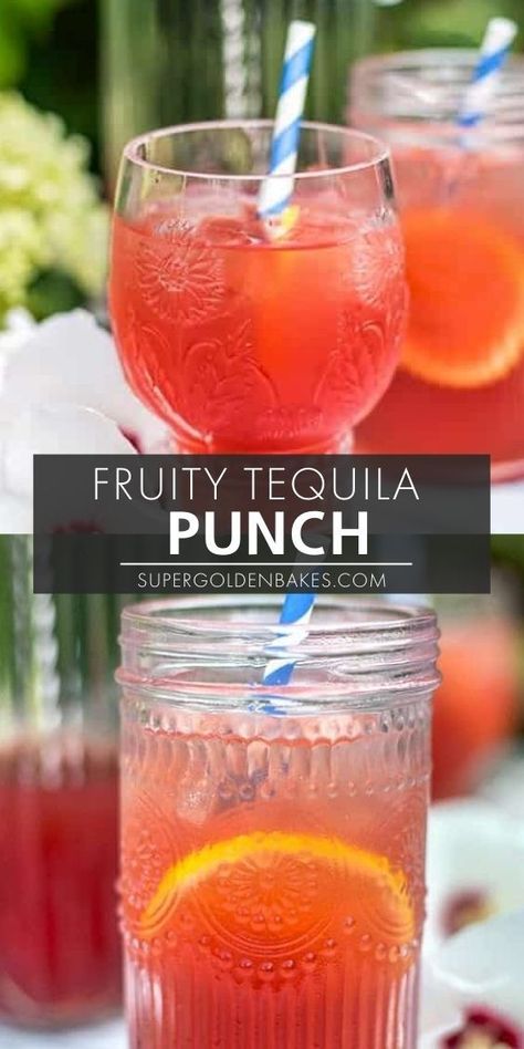 Tequila Punch, Alcoholic Punch Recipes, Tequila Recipe, Summer Punch, Party Punch Recipes, Tequila Drinks, Party Punch, Punch Recipes, Fruit Punch