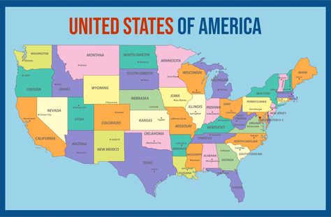 Holiday Baby Pictures, United States Of America Map, Map Of The Us, America States, Map Of America, World Map Printable, America Washington, States And Capitals, Map Printable