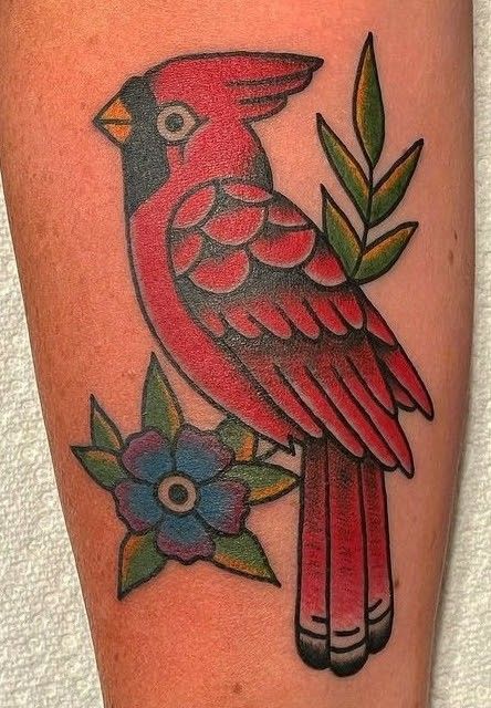 Meadowlark Tattoo, Elvis Tattoo, Traditional Tattoo Stencils, Trad Tattoos, Red Bird Tattoos, Bluebird Tattoo, Cardinal Tattoos, Seashell Tattoos, Peacock Tattoo