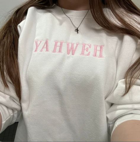 🙏 Wear your faith with pride in our Customizable Christian Yahweh Crewneck Sweatshirt! This unique sweatshirt allows you to personalize your faith-based apparel, featuring the revered term "Yahweh." You can customize both the sweatshirt color and thread to make a truly unique statement that reflects your beliefs. Elevate your everyday wear with this custom piece of faith-based clothing. Customizable Design: Personalize the sweatshirt color and thread to your preference. Yahweh Embroidery: Featu Christian Wishlist, Jesus Clothing, Christian Outfits, Christian Clothing Brand, Christian Crewneck, Jesus Clothes, Patchwork Hoodie, Church Clothes, Varsity Sweatshirt