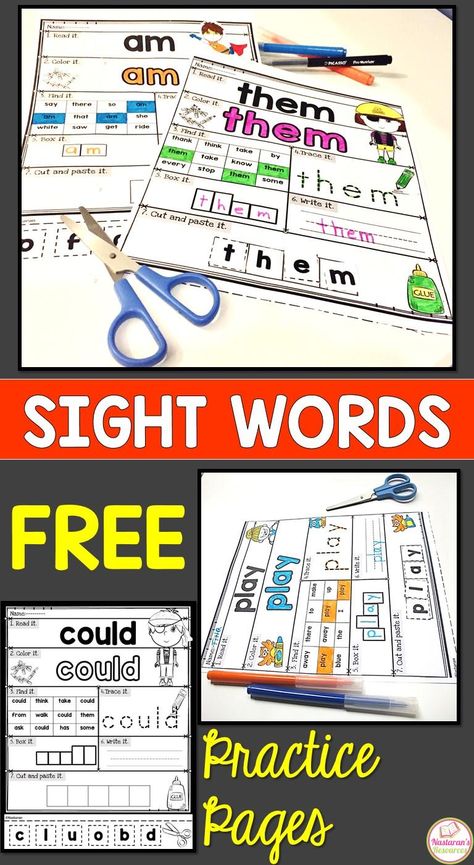 Free Sight Words Printable. Worksheets. Sight Words Activities, Sight Words Worksheets, Words Activities, Sight Word Fun, Sight Words Printables, Teaching Sight Words, Sight Word Worksheets, Sight Words Kindergarten, Sight Word Practice