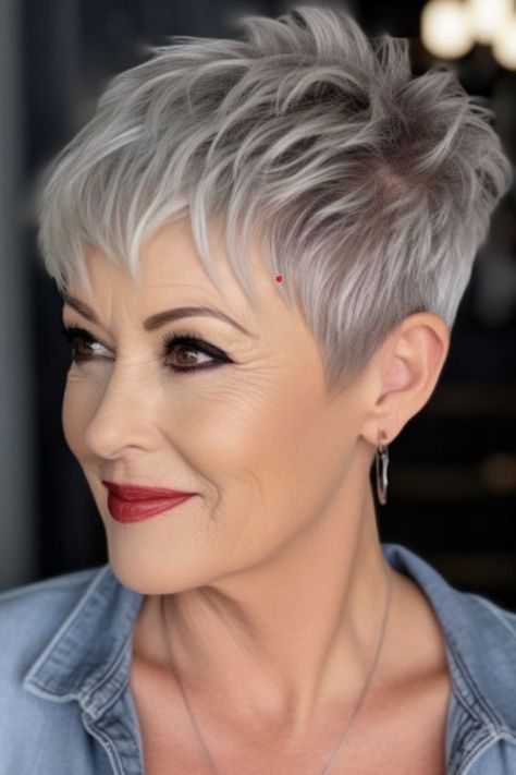 90s Pixie, Short Spiked Hair, Short White Hair, Tapered Sides, Short Sassy Haircuts, Short Silver Hair, Kadeřnické Trendy, Short Hair Images, Short Hair Pixie Cuts