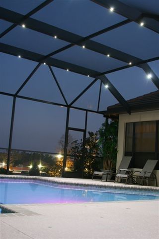 Patio lighting Screen Enclosure Lighting, Pool Enclosure Lighting, Lanai Lighting, Lanai Design, Pool Screen, Pool Screen Enclosure, Pool Cage, Screened Pool, Pool Cabanas