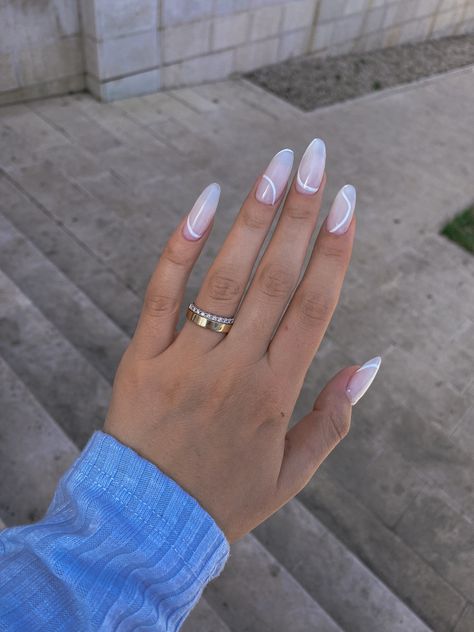 Nails white milky design long nails extension lines White Milk Nails, Milk Nails Design, Milk White Nails Design, Milk White Nails, Nails Design Long, Fierce Nails, Hands Accessories, Milk Nails, White Nail Ideas