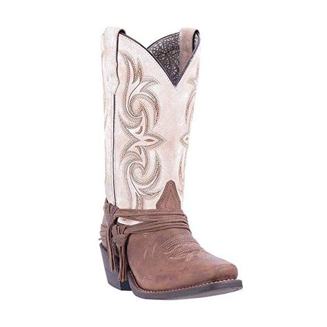 Laredo Women's Myra Ankle Fringe Western Boot Square Toe Sand 9 M #afflink Brown Western Boots, Sand Shoes, White Leather Boots, Dresses With Cowboy Boots, Square Toe Western Boots, White Cowboy Boots, Cowgirl Boot, Boots Square Toe, Dan Post