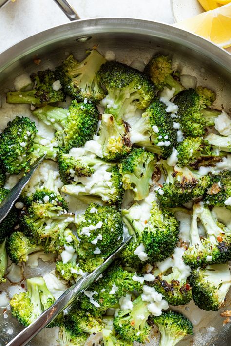 10-Minute Garlic Sautéed Broccoli with Feta Sauteed Broccoli Recipes, Sauteed Broccoli, Sautéed Broccoli, Natural Nurturer, Veggie Side Dish, Broccoli Sauteed, Parmesan Broccoli, Slow Cooker Roast, Fresh Broccoli