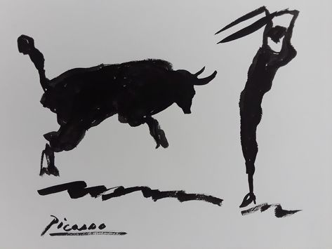 Picasso Bull Tattoo, Bull Fighter Tattoo, Picasso Bull, Bull Fighter, Fighter Tattoo, Bull Tattoos, Art Curator, Calvin And Hobbes, Tattoo Design Drawings