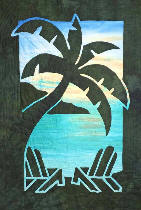 Hawaiian Applique Quilt, Ocean Quilt, Hawaiian Quilt Patterns, Hawaiian Crafts, Beach Quilt, Hawaiian Quilt, Applique Quilt Patterns, Hawaiian Quilts, Applique Quilt