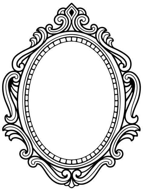 Antique Frame Tattoo, Picture Borders, 16 Tattoo, Molduras Vintage, Framed Tattoo, Seni 2d, Ornament Frame, Decorative Borders, Oval Frame