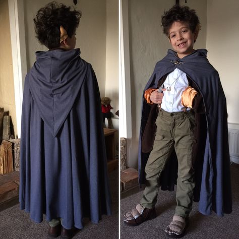 Handmade Frodo, Lord Of The Rings costume. Check out the liketomake Instagram for more costuming. For custom order enquiries, direct message me. LOTR, comics, comic con, nerd, kids costumes, boys party ideas, Halloween, cape design, costume design. The Ring Costume, Lord Of The Rings Costume, Boys Party Ideas, Party Ideas Halloween, Black Rider, Caped Crusader, Knight Costume, Cape Designs, Kids Costumes Boys