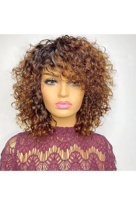 Pixie Cut Curly, Short Bob Pixie, Bob Pixie Cut, Bob Pixie, Curly Hair Photos, Curly Hair Types, Curly Bob Wigs, Short Human Hair Wigs, Short Curly Bob