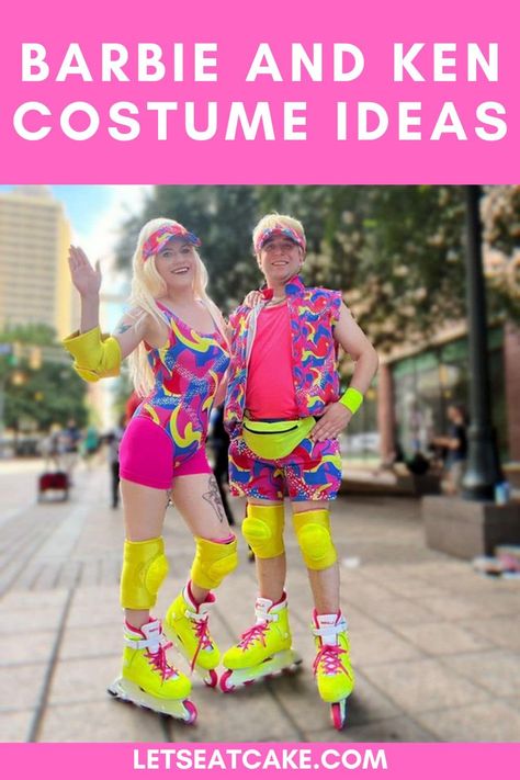 Barbie And Ken Dress Up, Barbie And Ken Family Costume, Barbie And Ken Trunk Or Treat, Barbie Ken Costume Couple Halloween, Diy Ken Costume, Ken Outfits Barbie Movie, Barbie Family Halloween Costumes, Different Barbie Outfits, Ken Outfits Barbie Dolls