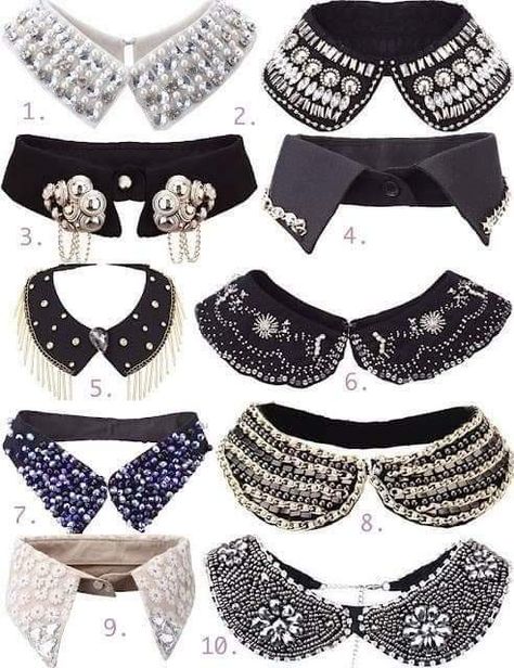 Collar Necklaces, Embellished Collar, Diy Fashion Clothing, Women Fashion Edgy, Collar Designs, Embroidery Ideas, Edgy Outfits, Fashion Items, Womens Fashion Trends