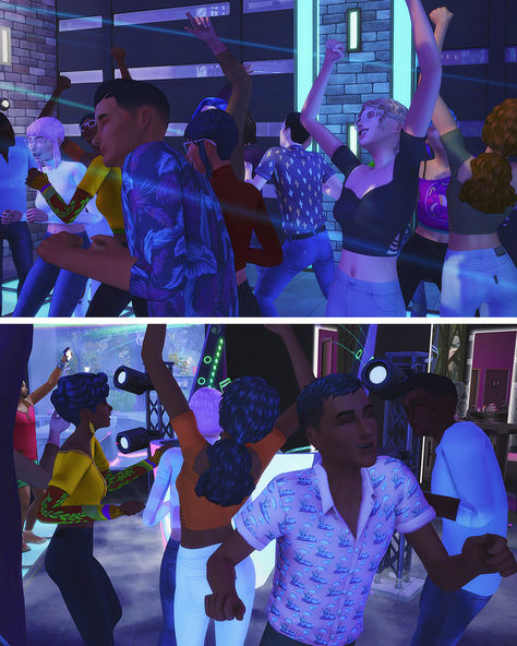 Need some deco sims in your nightclub? Then snag this pack full of dancing excited sims ready to crowd up the dance floor! And peep the full list for even more deco sims CC Club Sims 4 Cc, Sims 4 Nightclub Cc, Deco Sims 4 Cc, Sims 4 Nightclub, Deco Sims, Night Club Dance, Sims Packs, Night Club Outfits, Sims Four