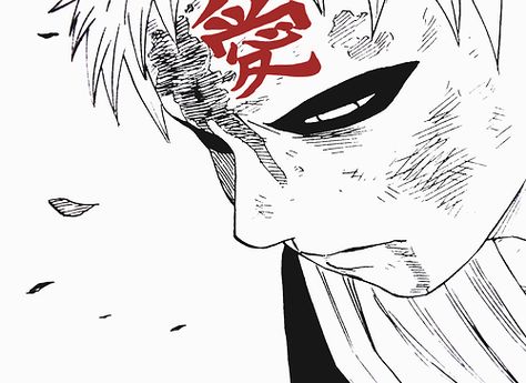 Gaara -- the kanji on his forehead means "love" which is important  combine to form the single kanji symbol for "love" the same as on Gaara's forehead :) :) Gaara Fanart, Naruto Gaara, Rock Lee, Manga Pages, Anime Tattoos, Naruto Art, Naruto Characters, Itachi Uchiha, Naruto Uzumaki